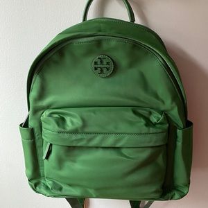 Tory Burch Ella Nylon Backpack in Asparagus